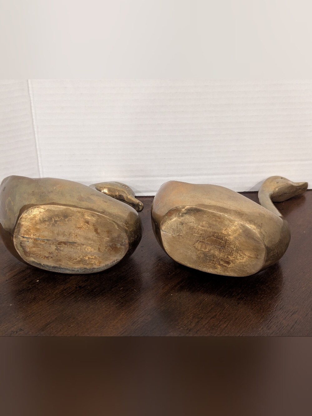 Vintage MCM Solid Brass Swan Figurines - Set of 2 - Picture 6 of 12